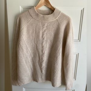 Nanette Sweater Womens Large Beige Cashmere Crewneck Long Sleeve Casual